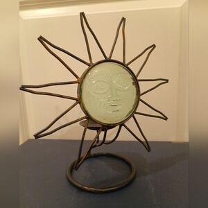 Sunburst Metal and Glass Art Piece